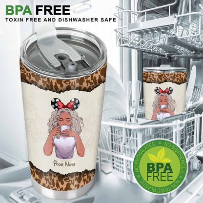 This Mom Runs On Coffee And Pixie Dust - Personalized Mother's Day Mouse Tumbler