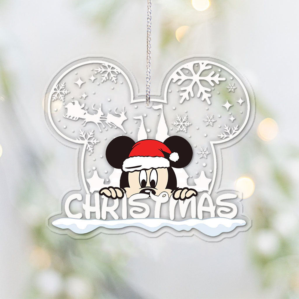 Christmas Mouse Ear - Personalized Transparent Ornament