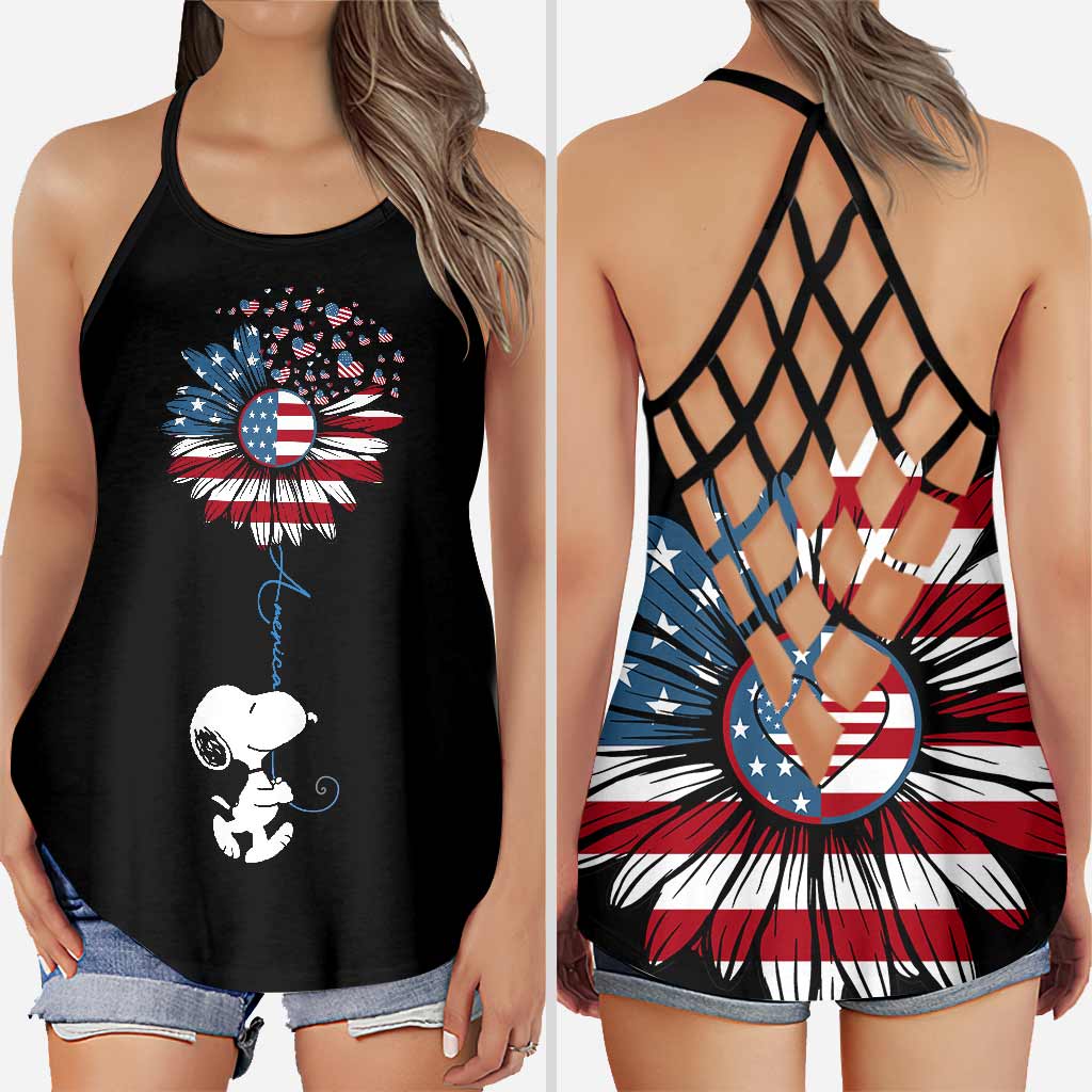 Love American - Independence day Cross Tank Top