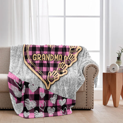 Valentine Heart Grandma - Personalized Grandma Blanket