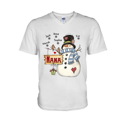 Nana Snowman - Personalized Grandma T-shirt and Hoodie