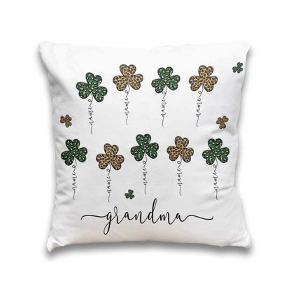 Mom Grandma St. Patrick's Day Irish Shamrock - Personalized Throw Pillow