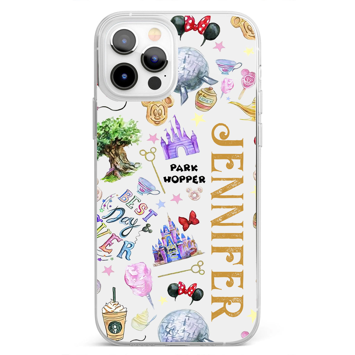 Lovely Mouse Ears - Personalized Mouse Clear Phone Case