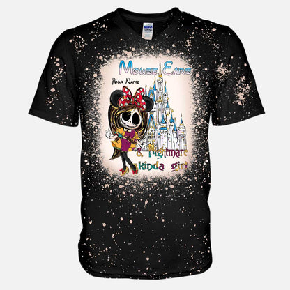 Mouse Ears And Nightmare - Personalized Handmade Bleached Shirts