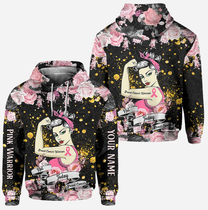 Not Today Cancer - Personalized Breast Cancer Awareness Hoodie and Leggings