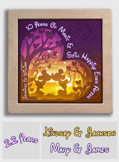 A Magic Couple - Personalized Mouse Light Shadow Box