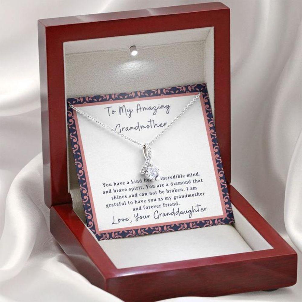 To Grandmother From Granddaughter - Grandma Petite Ribbon Necklace 0921