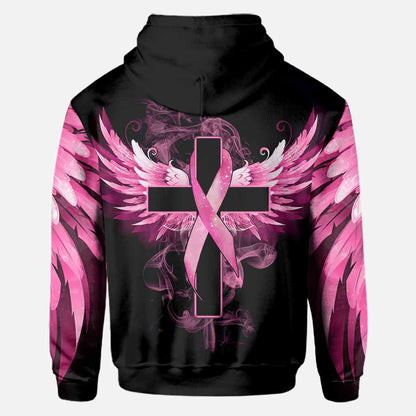 Breast Cancer True Cross Wings Breast Cancer Awareness All Over T-shirt and Hoodie