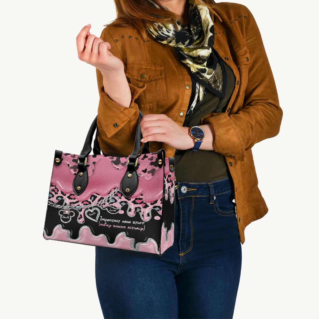 Important Nana Stuff - Personalized Leather Handbag
