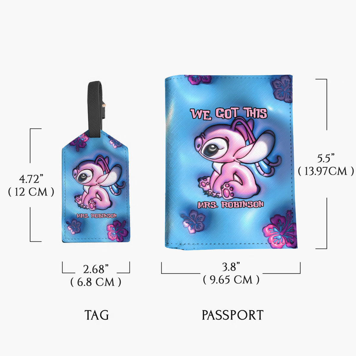 Mr & Mrs Ohana Forever - Personalized Ohana Leather Luggage Tag & Passport Holder