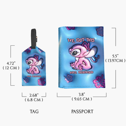 Mr & Mrs Ohana Forever - Personalized Ohana Leather Luggage Tag & Passport Holder