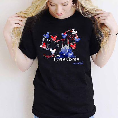 Happiest Grandma On Earth - Personalized Independence Day T-shirt and Hoodie