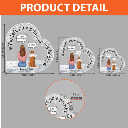 You Left Paw Prints - Personalized Dog Custom Shaped Acrylic Plaque
