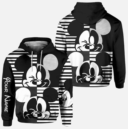Magic Black And White - Personalized Mouse Hoodie and Leggings