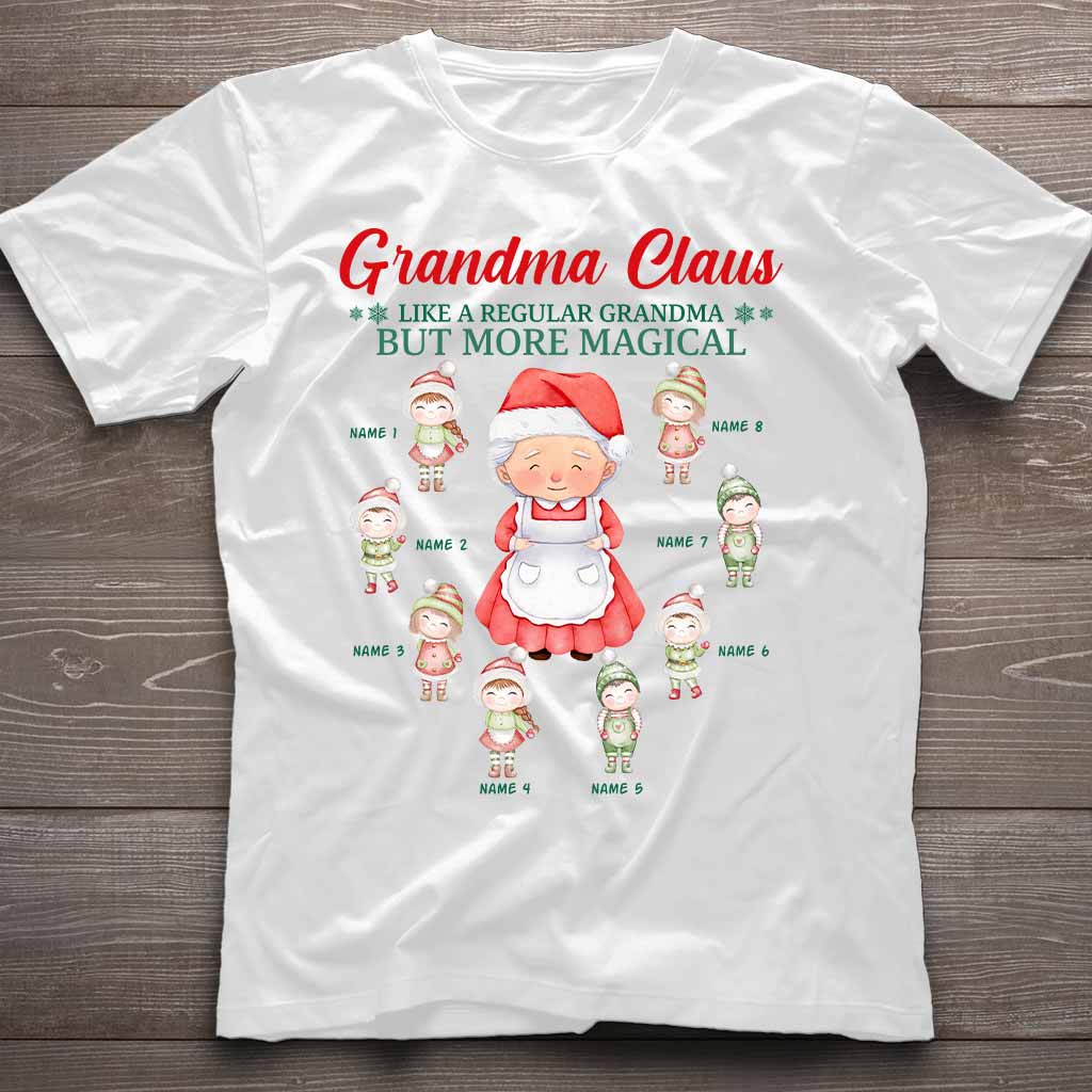 Grandma Claus - Personalized Christmas Grandma T-shirt and Hoodie