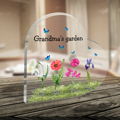 Grandma's Garden Birth Month Flower - Personalized Mother's day Grandma Custom Shaped Acrylic Plaque