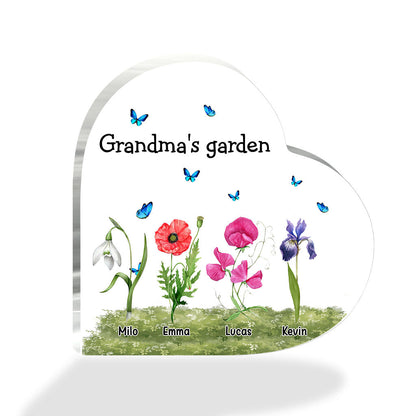 Grandma's Garden Birth Month Flower - Personalized Mother's day Grandma Custom Shaped Acrylic Plaque