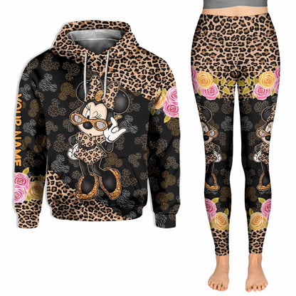 Glitter And Mouse Ears - Personalized Hoodie And Leggings