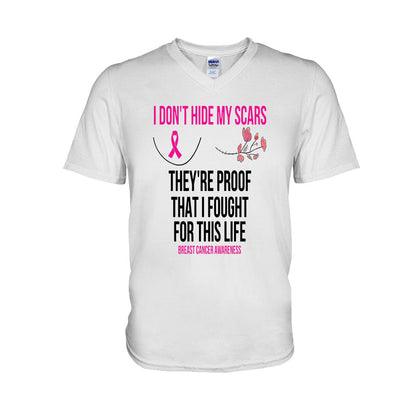 I Don't Hide My Scars - Breast Cancer Awareness T-shirt and Hoodie 102021