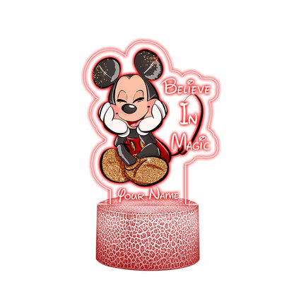 Believe In Magic Mouse Ears - Personalized Shaped Plaque Light Base