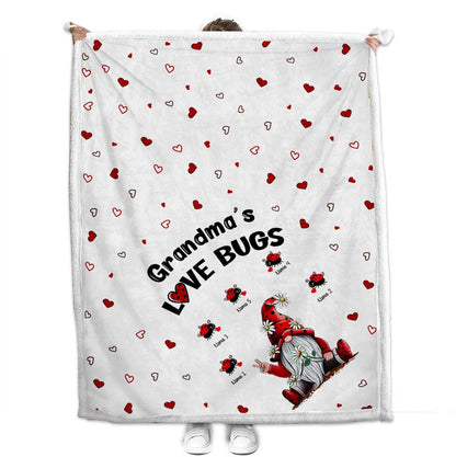 Grandma Loves Bugs - Personalized Grandma Blanket