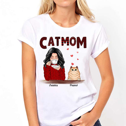 Cat Mom - Personalized Christmas Cat T-shirt and Hoodie