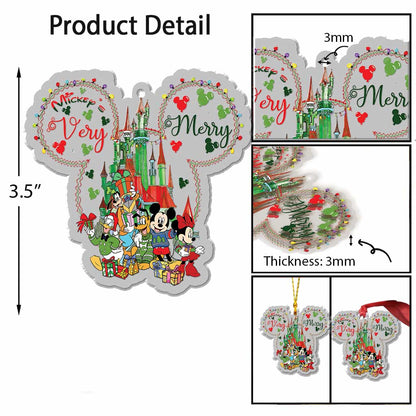 Merry Christmas - Christmas Mouse Transparent Ornament