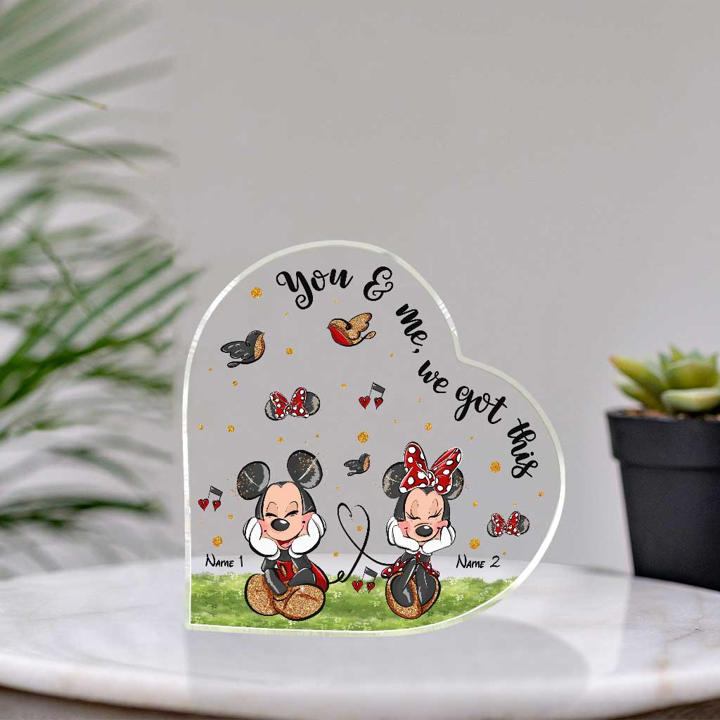 You And Me We Got This - Personalized Couple Mouse Custom Shaped Acrylic Plaque