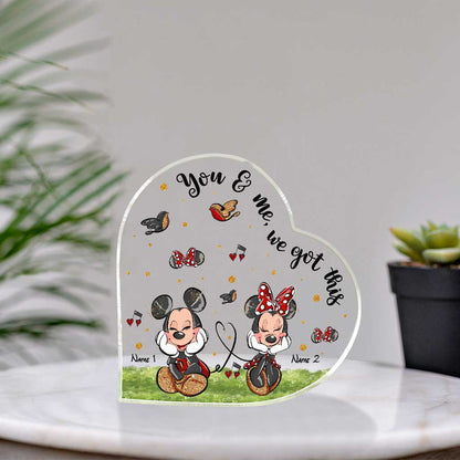 You And Me We Got This - Personalized Couple Mouse Custom Shaped Acrylic Plaque