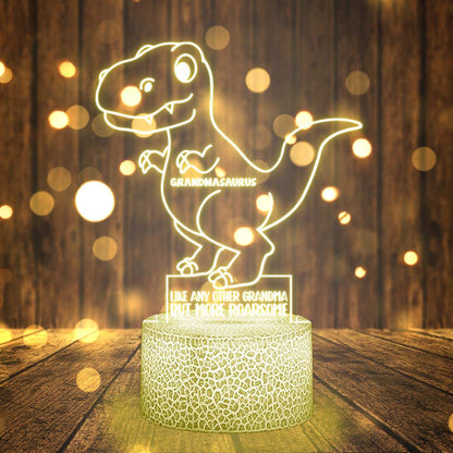 Grandmasaurus - Personalized Grandma Shaped Plaque Light Base