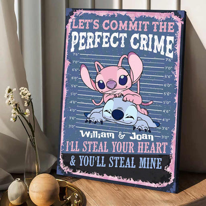 Let's Commit The Perfect Crime - Personalized Couple Ohana Canvas And Poster