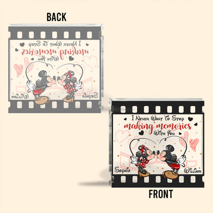 I Never Want To Stop Making Memories With You - Personalized Mouse Custom Shaped Acrylic Plaque