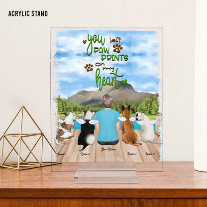 You Left Paw Prints On My Heart - Personalized Dog Transparent Acrylic Plaque