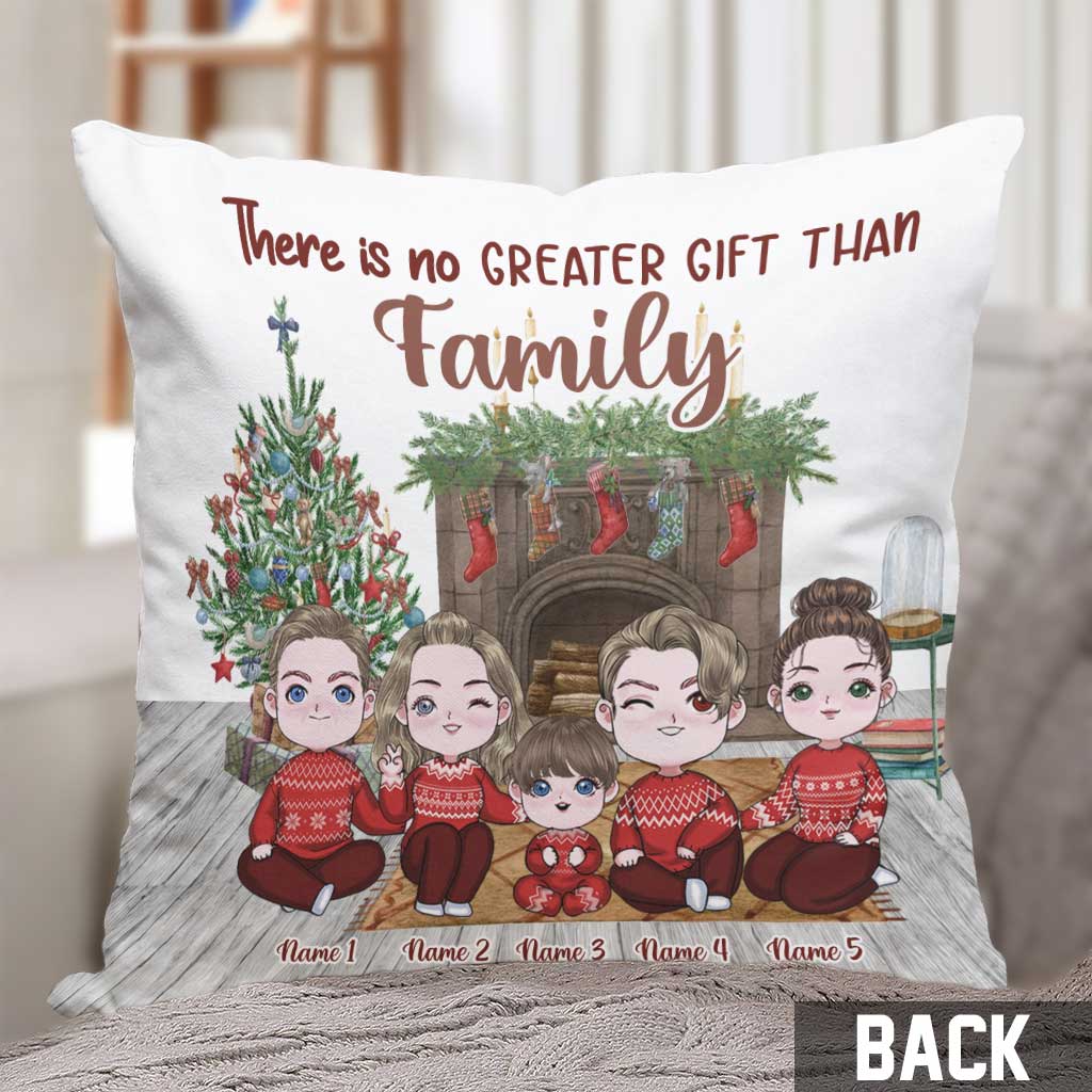 There Is No Greater Gift Than Family - Personalized Christmas Family Throw Pillow