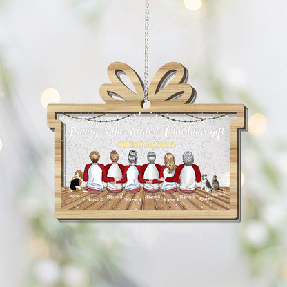 Family Is The Greatest Christmas Gift - Personalized Christmas Family Layers Mix Ornament