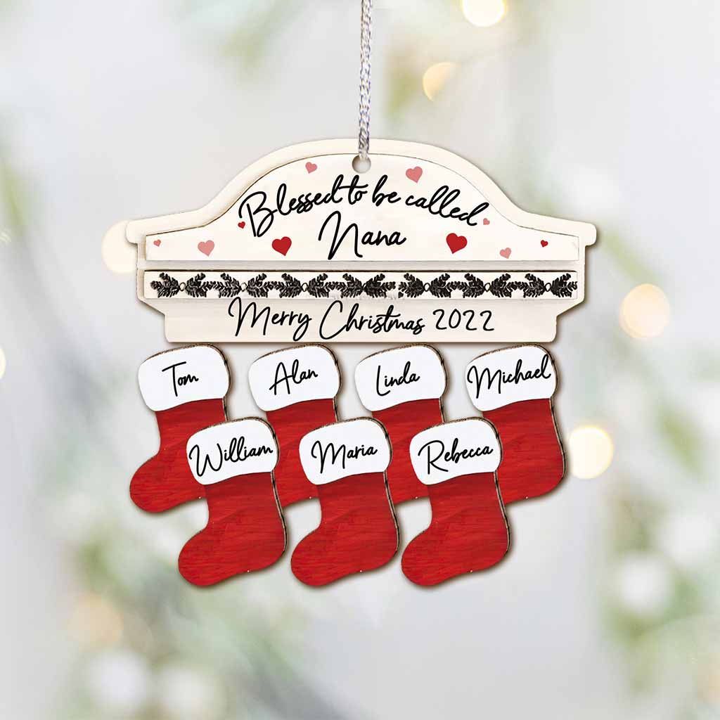 Blessed To Be Called Nana - Personalized Christmas Grandma Ornament (Printed On Both Sides)