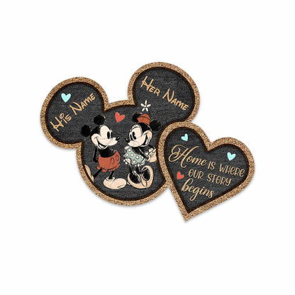Still Happily Ever After - Personalized Couple Mouse Shaped Doormat
