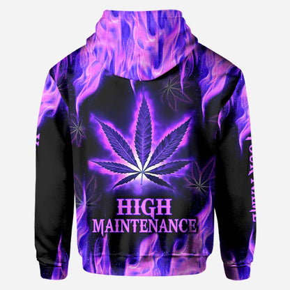 High Maintenance - Personalized Weed All Over T-shirt and Hoodie