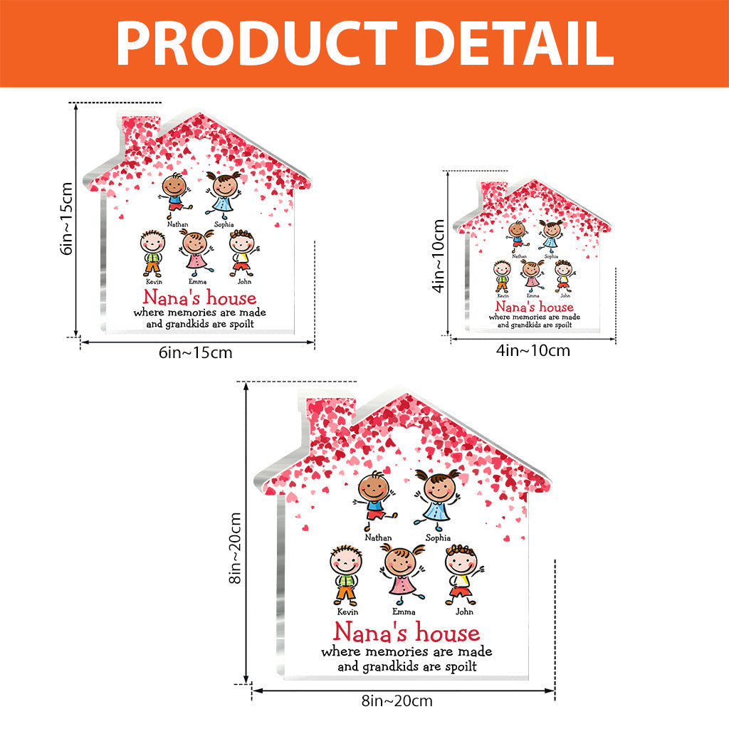 Nana's House - Personalized Mother's day Grandma Custom Shaped Acrylic Plaque
