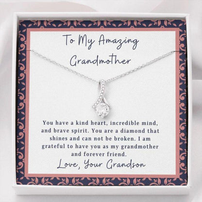 To Grandmother From Grandson - Grandma Petite Ribbon Necklace 0921