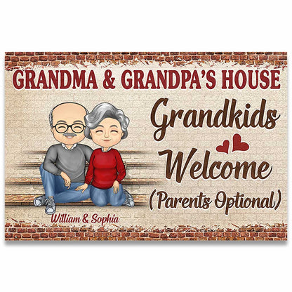Grandma And Grandpa's House - Personalized Grandma Doormat