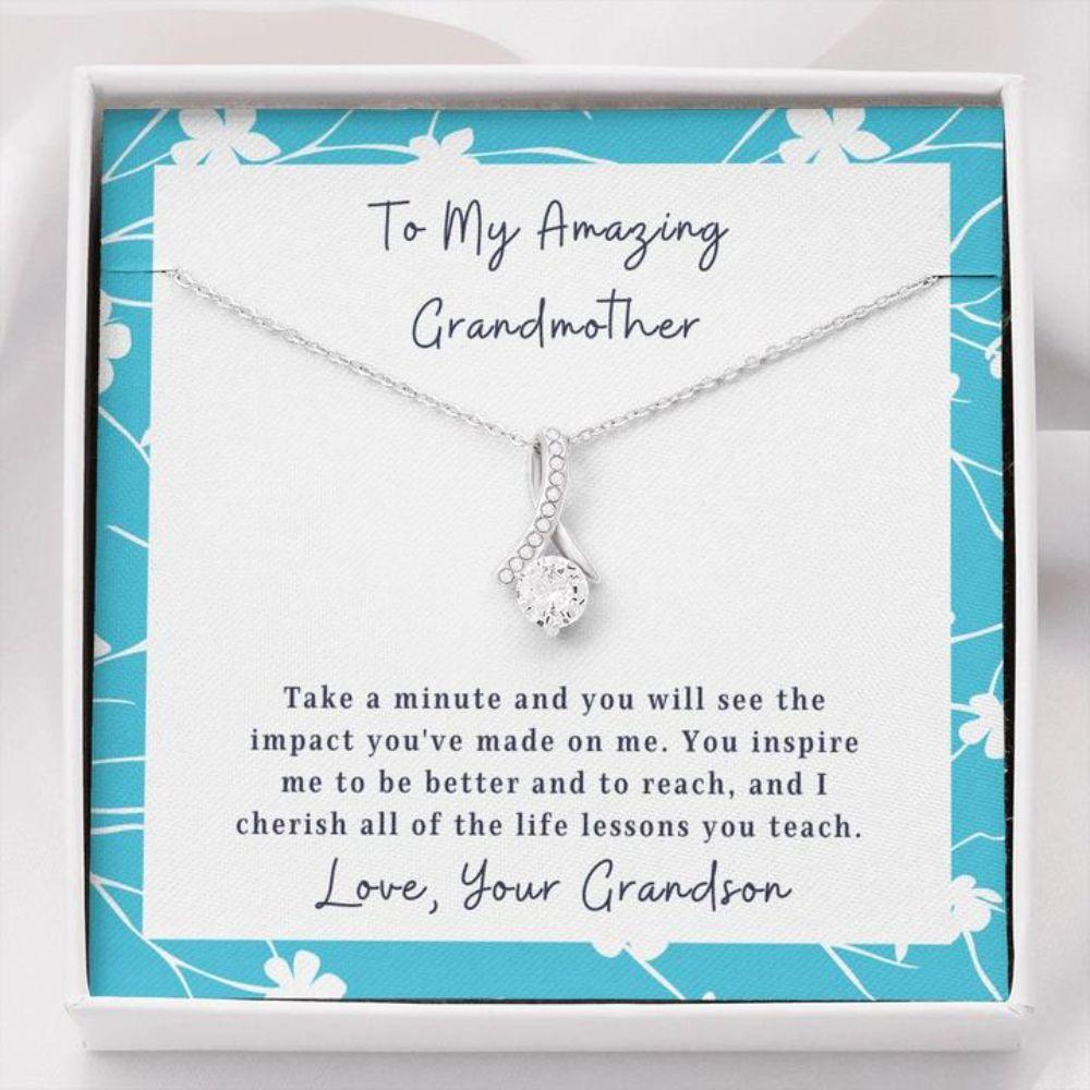 To Grandmother - Grandma Petite Ribbon Necklace 0921