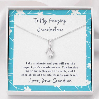 To Grandmother - Grandma Petite Ribbon Necklace 0921