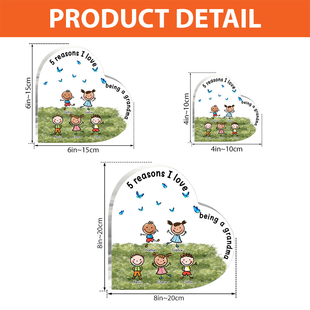 Love Being A Grandma - Personalized Mother's day Grandma Custom Shaped Acrylic Plaque