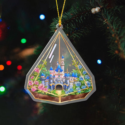 Disneyland Castle - Christmas Mouse Transparent Ornament