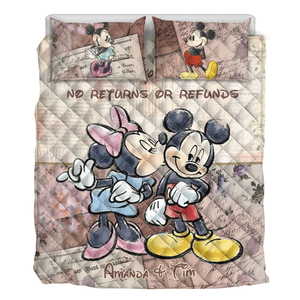 I Am Yours - Personalized Couple Mouse Quilt Set