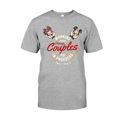 Warning Couple Trip In Progress - Personalized Mouse T-shirt and Hoodie