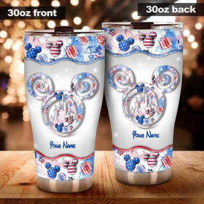 Happy 4th Of July - Personalized Independence Day Mouse Tumbler