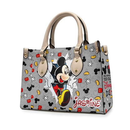 I Will Never Be Too Old For Magic - Personalized Mouse Leather Handbag