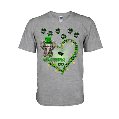 Patrick's Day Elephant - Personalized Grandma T-shirt and Hoodie